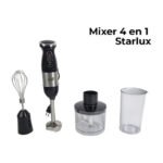 Mixer 4 En 1 Con Batidor Vaso Picadora 340w Starlux Gris - Imagen 2