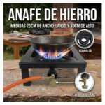 Anafe Cocinilla Quemador Gas 1 Hornalla Camping Hierro Negro - Imagen 8
