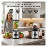 Licuadora Jarra Vidrio Con Moledor 800w 1,5 Litros Starlux Plateado - Imagen 8