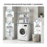 Estante Organizador Lavarropas Baño Metálico Rack 3 Niveles Blanco - Imagen 5