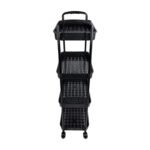 Carrito Carro Organizador 4 Estantes Cocina Baño Con Ruedas Negro - Imagen 3