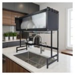 Escurridor De Platos Vajilla Sobre Pileta Con Puerta Negro - Imagen 9
