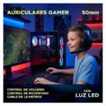 Auriculares Gamer Vincha Con Micrófono Color Negro Con Led Azul - Imagen 13