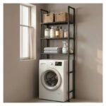 Estante Organizador Lavarropas Baño Plástico Rack 3 Niveles Negro - Imagen 10