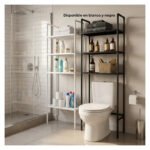 Estante Organizador Lavarropas Baño Plástico Rack 3 Niveles Negro - Imagen 9