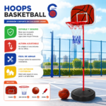 Aro De Básquet Basketball Infantil Con Pie Regulable Altura Ajustable 175 Cm - Imagen 5