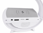 Lámpara G Led Con Cargador Inalámbrico Parlante Bluetooth Reloj Despertador - Imagen 4