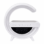 Lámpara G Led Con Cargador Inalámbrico Parlante Bluetooth Reloj Despertador