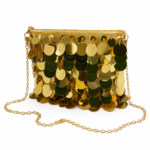 Cartera De Fiesta Mujer Dorada Con Lentejuelas Y Cadena Elegante - Imagen 2
