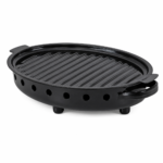 Brasero Parrilla Plancha Hierro Ovalada 40x25cm Mantiene Calor Para Asado