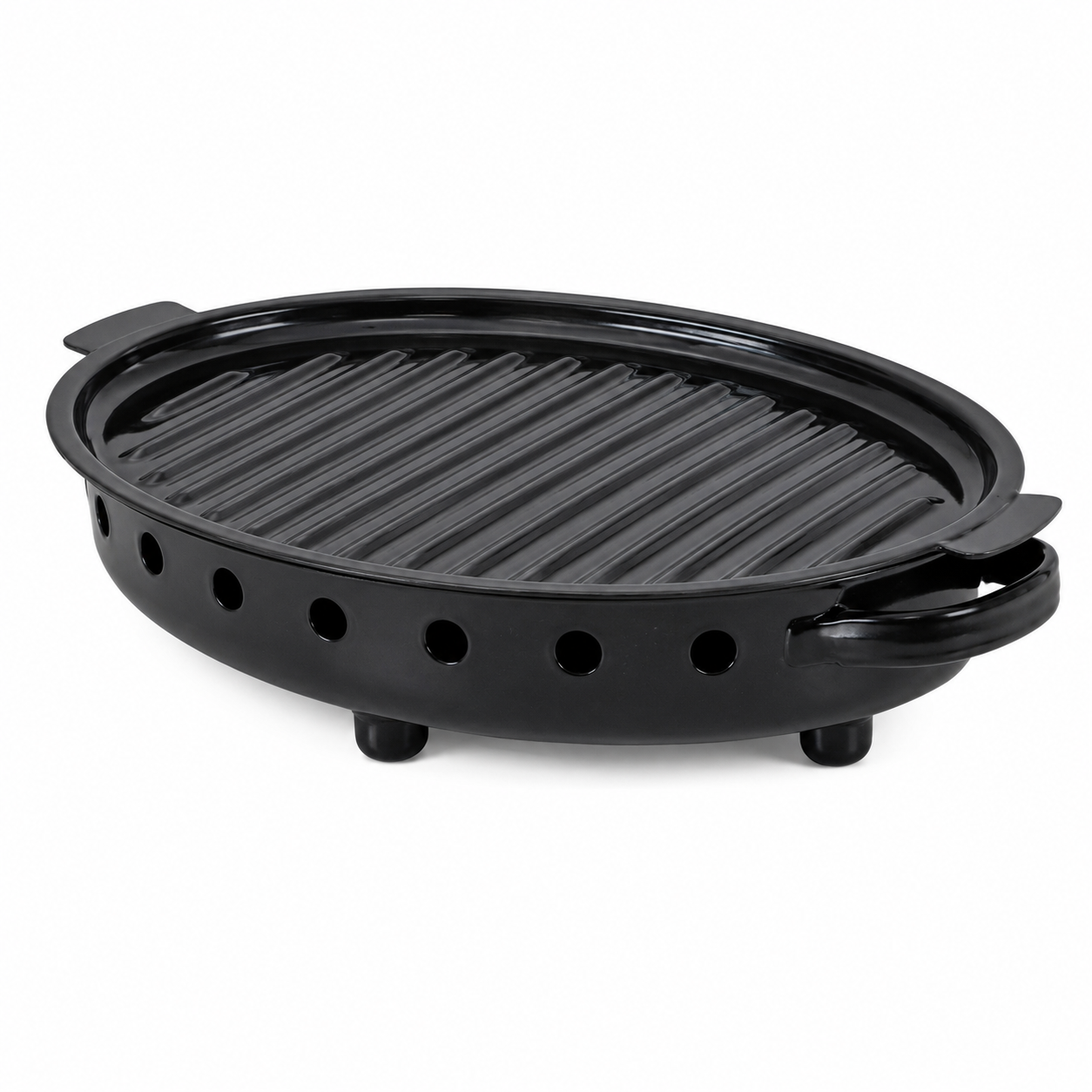 375DF47A-EBA7-4CD1-8F0A-5EFF9FA39615 Brasero Parrilla Plancha Hierro Ovalada 40x25cm Mantiene Calor Para Asado - Imagen 1