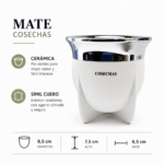 Mate Cerámica 230ml Revestido En Símil Cuero Cosechas Premium - Imagen 5