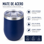 Mate De Acero Inoxidable 350ml Térmico Con Tapa Antiderrame - Imagen 5
