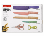 Set Kit Juego De Cuchillos Cocina 6 Piezas Antiadherentes Con Pelador y Tijera - Imagen 8