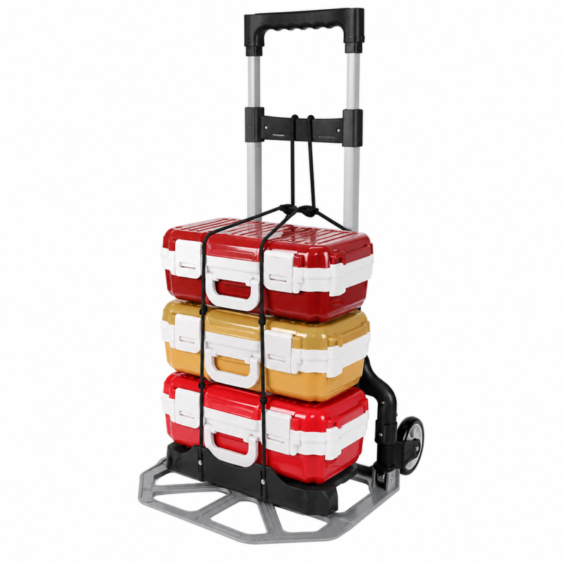 Carro De Carga Plegable Aluminio Hasta 75 Kg Con Ruedas Telescópico Portátil