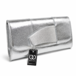 Cartera De Mano Fiesta Mujer Plateada Elegante Con Cierre Magnético - Imagen 2