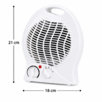 Calefactor Eléctrico 2000W Portátil 2 Potencias Termostato - Imagen 5