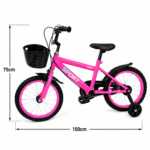 Bicicleta Infantil Rodado 16 Con Canasto Y Rueditas De Apoyo Rosa - Imagen 4