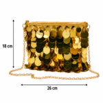Cartera De Fiesta Mujer Dorada Con Lentejuelas Y Cadena Elegante - Imagen 3