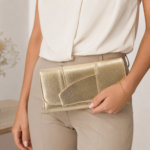 Cartera Clutch Dorada Elegante Para Fiesta Boda Graduación - Imagen 5