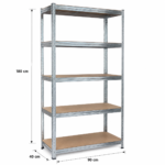 Estantería Metálica 5 Niveles 180 x 90 x 40 Cm Organizador Reforzado Multiuso - Imagen 4