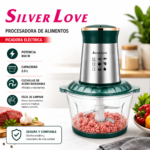Picadora de Carne 2 Litros Bowl de Vidrio Silver Love 800W - Imagen 7