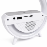 Lámpara G Led Con Cargador Inalámbrico Parlante Bluetooth Reloj Despertador - Imagen 5