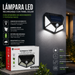 Aplique Foco Solar 100 LEDS Con Sensor De Movimiento Fotocélula Exterior IP65 - Imagen 4