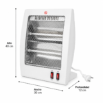 Calefactor Estufa Eléctrica Bajo Consumo 800W Cuarzo Portátil - Imagen 4