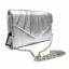Cartera De Fiesta Mujer Plateada Elegante Clutch Con Cadena Desmontable