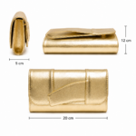 Cartera Clutch Dorada Elegante Para Fiesta Boda Graduación - Imagen 4