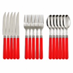 Juego Set De 6 Cucharas De Mesa Acero Inoxidable Cocina Mango de Plástico - Imagen 4