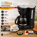 Cafetera De Goteo 6 Tazas Bliss 650W Con Jarra De Vidrio - Imagen 6