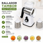 Rallador Giratorio Manual Con 2 Tambores Intercambiables - Imagen 9