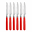 Juego Set De 6 Cuchillos De Mesa Serrados Acero Inoxidable Cocina Mango de Plástico