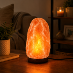 Lámpara De Sal Del Himalaya Natural Casi 3 Kg Con Base De Madera Luz Cálida Decorativa - Imagen 6