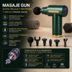 Pistola Masajeadora Muscular Recargable USB C 6 Cabezales 30 Niveles - Imagen 11