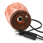 Lámpara De Sal Del Himalaya Natural Casi 3 Kg Con Base De Madera Luz Cálida Decorativa - Imagen 2