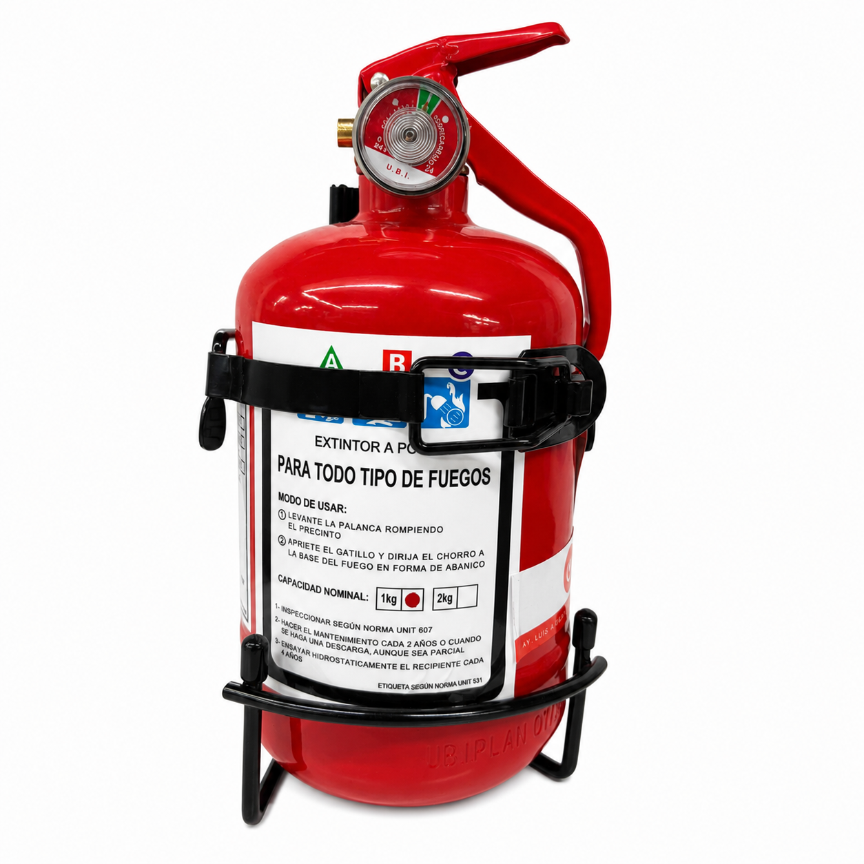 ChatGPT Image 20 jul 2026, 04_09_25 p.m. (1) Extintor Polvo ABC Todo Tipo De Fuego 1 Kg Certificado UNIT Con Soporte Para Auto Camioneta - Imagen 1
