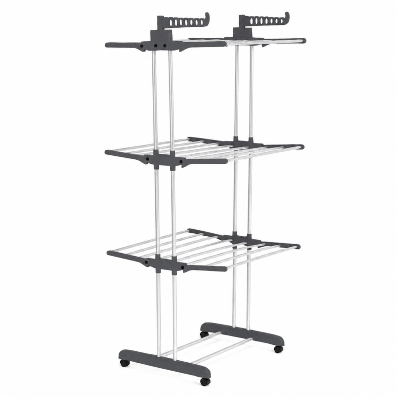 Tender Tendedero Plegable Vertical 3 Niveles Con Ruedas Para Ropa Lavadero