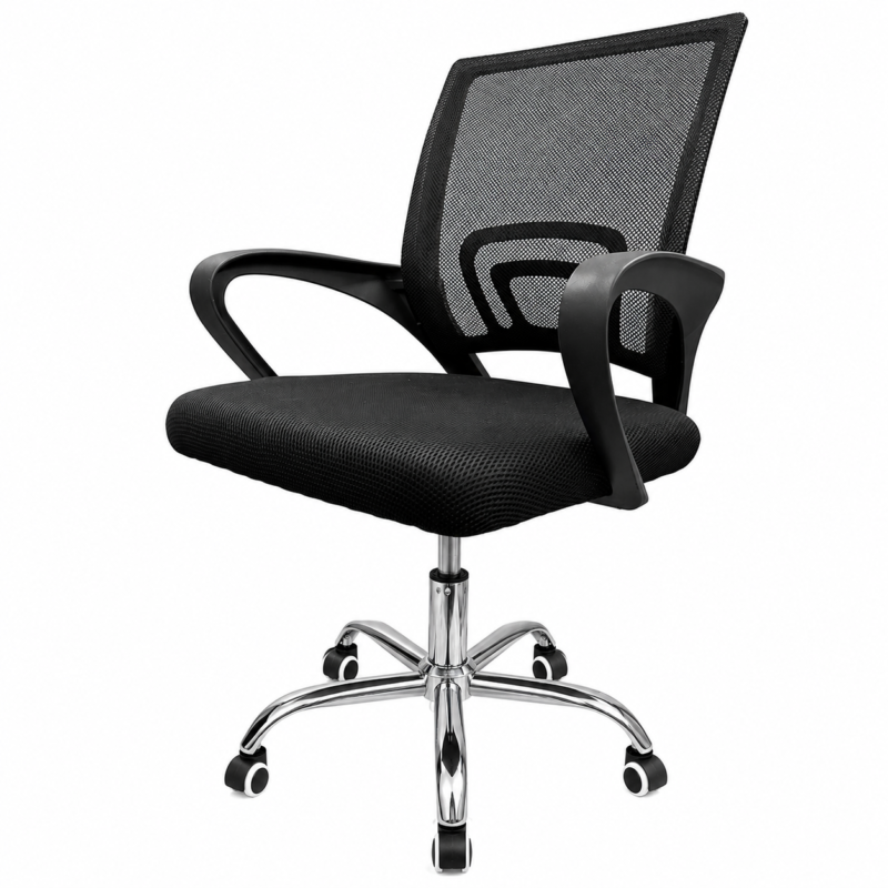 Silla De Oficina Ergonómica Con Apoyabrazos Respaldo Mesh Y Ruedas