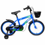Bicicleta Infantil Rodado 16 Con Canasto Y Rueditas De Apoyo Azul - Imagen 2