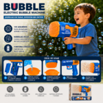 Pistola Máquina Lanza Burbujas Automática Con Bandeja Y Líquido 132 Burbujas - Imagen 11
