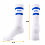 Medias De Fútbol Largas Blancas Con Rayas Azules GEDO Unisex - Imagen 2
