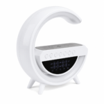 Lámpara G Led Con Cargador Inalámbrico Parlante Bluetooth Reloj Despertador - Imagen 2