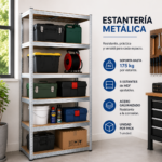 Estantería Metálica 5 Niveles 180 x 90 x 40 Cm Organizador Reforzado Multiuso - Imagen 6