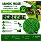 Manguera Extensible Hasta 15 Metros Con Pistola De Riego Verde - Imagen 13
