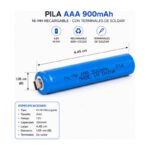 Pila Aaa 1,2v 900mah Recargable Para Soldar DLG - Imagen 3