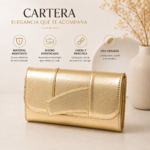 Cartera Clutch Dorada Elegante Para Fiesta Boda Graduación - Imagen 6