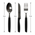 Set Juego De Cubiertos Acero Inoxidable 25 Piezas Mango Plástico - Imagen 5
